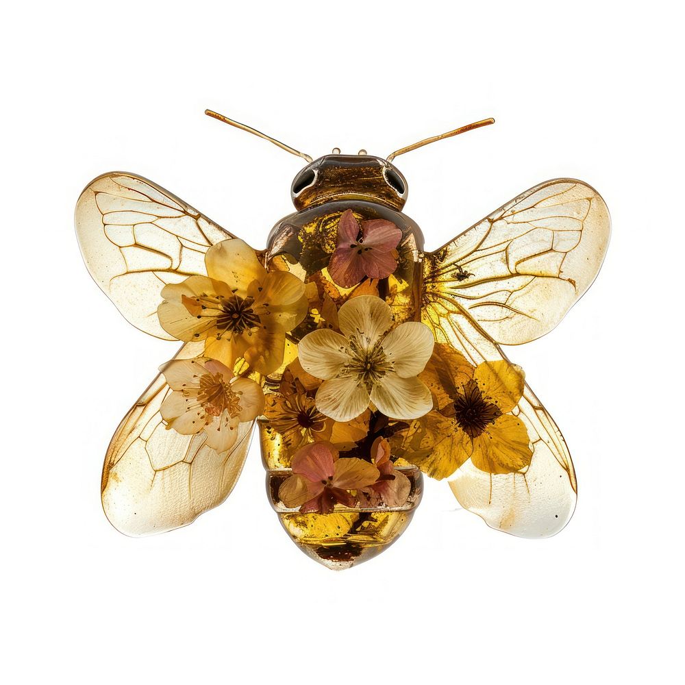 Flower resin bee shaped invertebrate accessories accessory.
