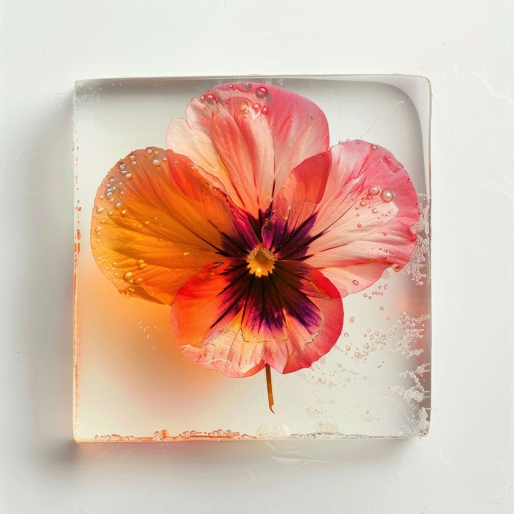 Flower resin book shaped art blossom anemone.