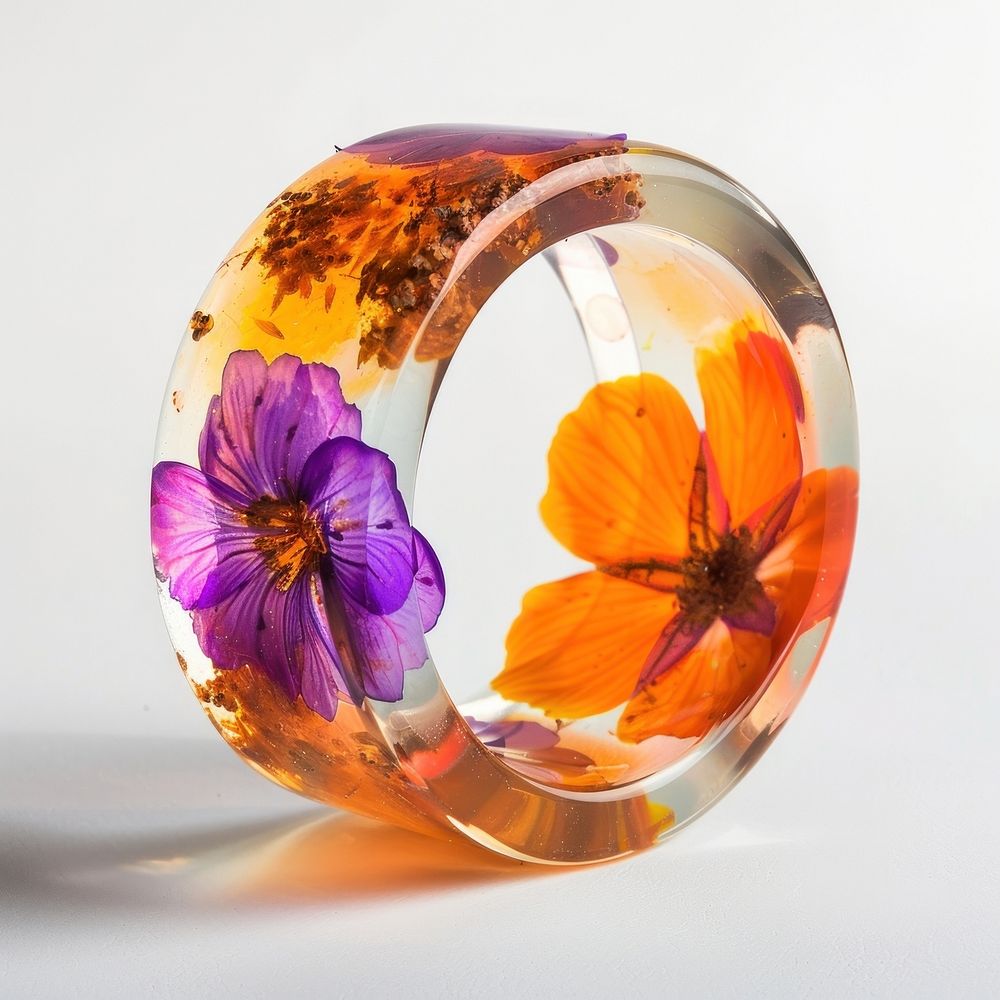 Flower resin bracelet shaped accessories accessory ornament.