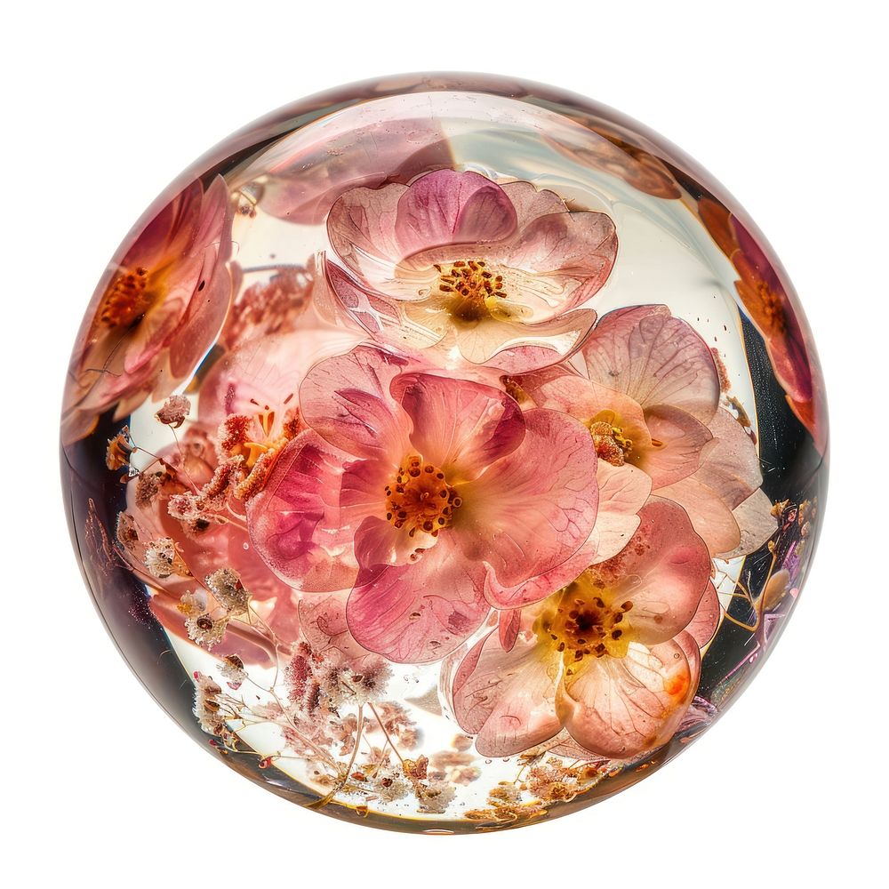 Flower resin crystal ball shaped photo photography blossom.