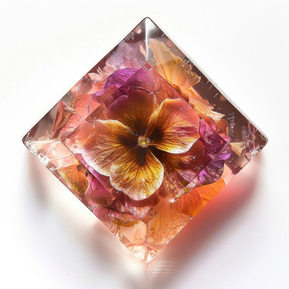 Flower resin diamond shaped accessories accessory gemstone.