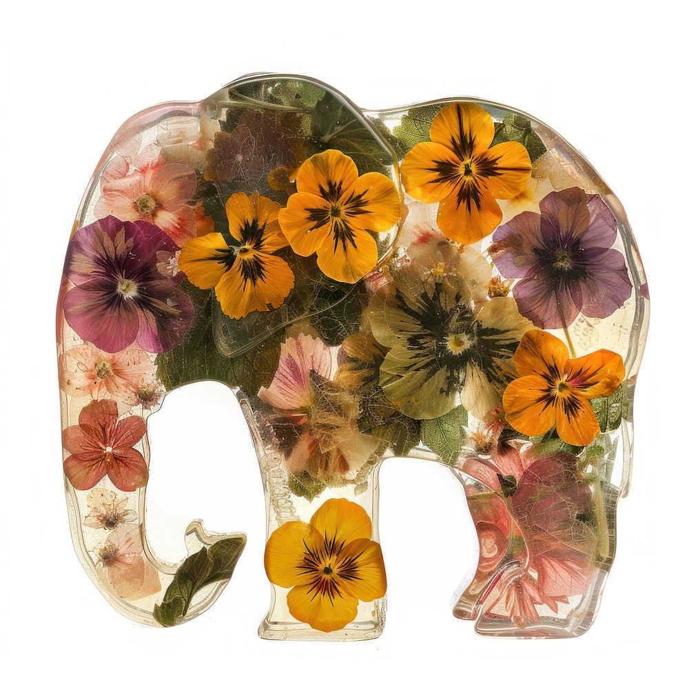 Flower resin elephant shaped art accessories accessory.