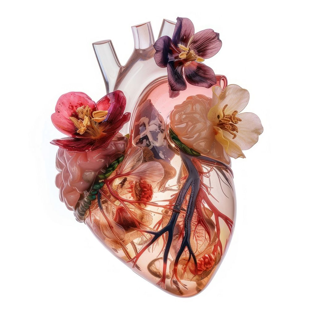 Flower resin human heart shaped accessories accessory pottery.