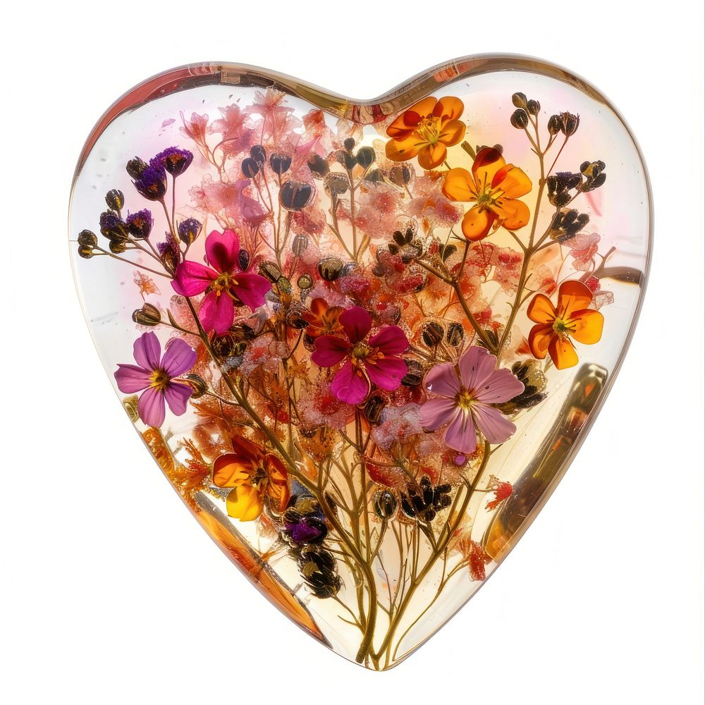 Flower resin heart shaped accessories accessory jewelry.