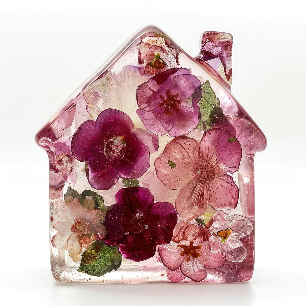 Flower resin house shaped art accessories accessory.