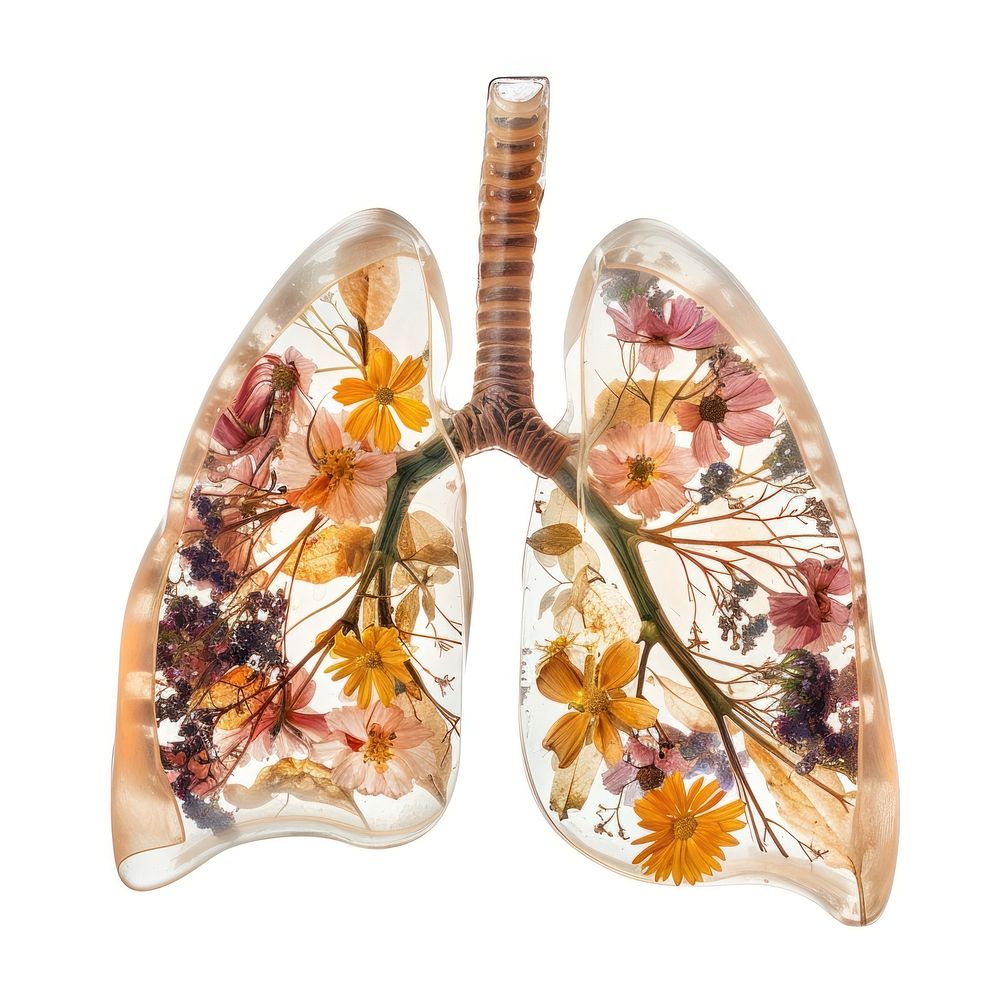 Flower resin lungs shaped accessories accessory gemstone.