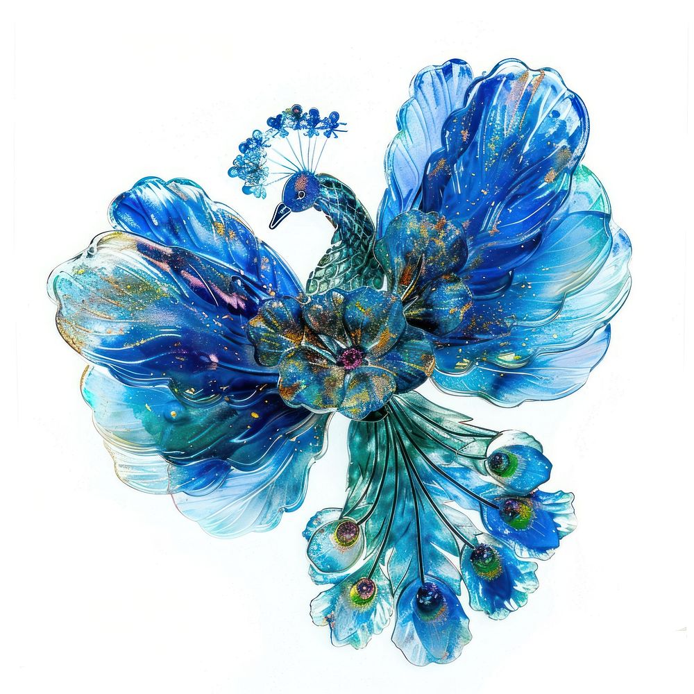 Flower resin peacock shaped art accessories chandelier.