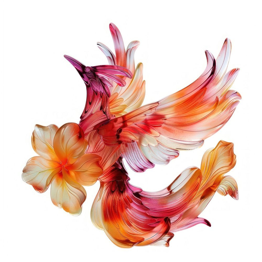 Flower resin phoenix shaped art chandelier graphics.
