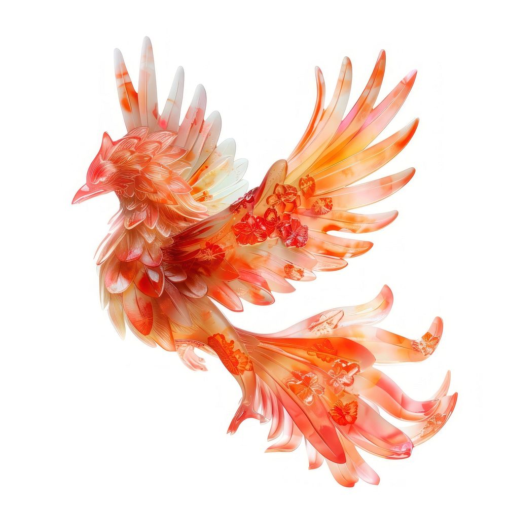 Flower resin phoenix shaped poultry animal person.