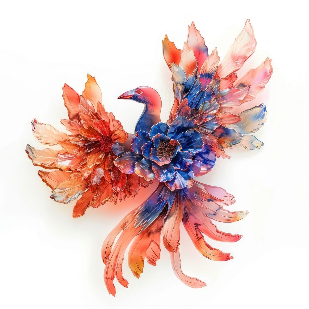 Flower resin phoenix shaped art accessories chandelier.