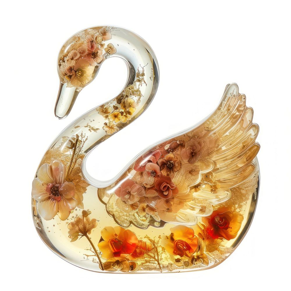 Flower resin swan shaped accessories accessory jewelry.