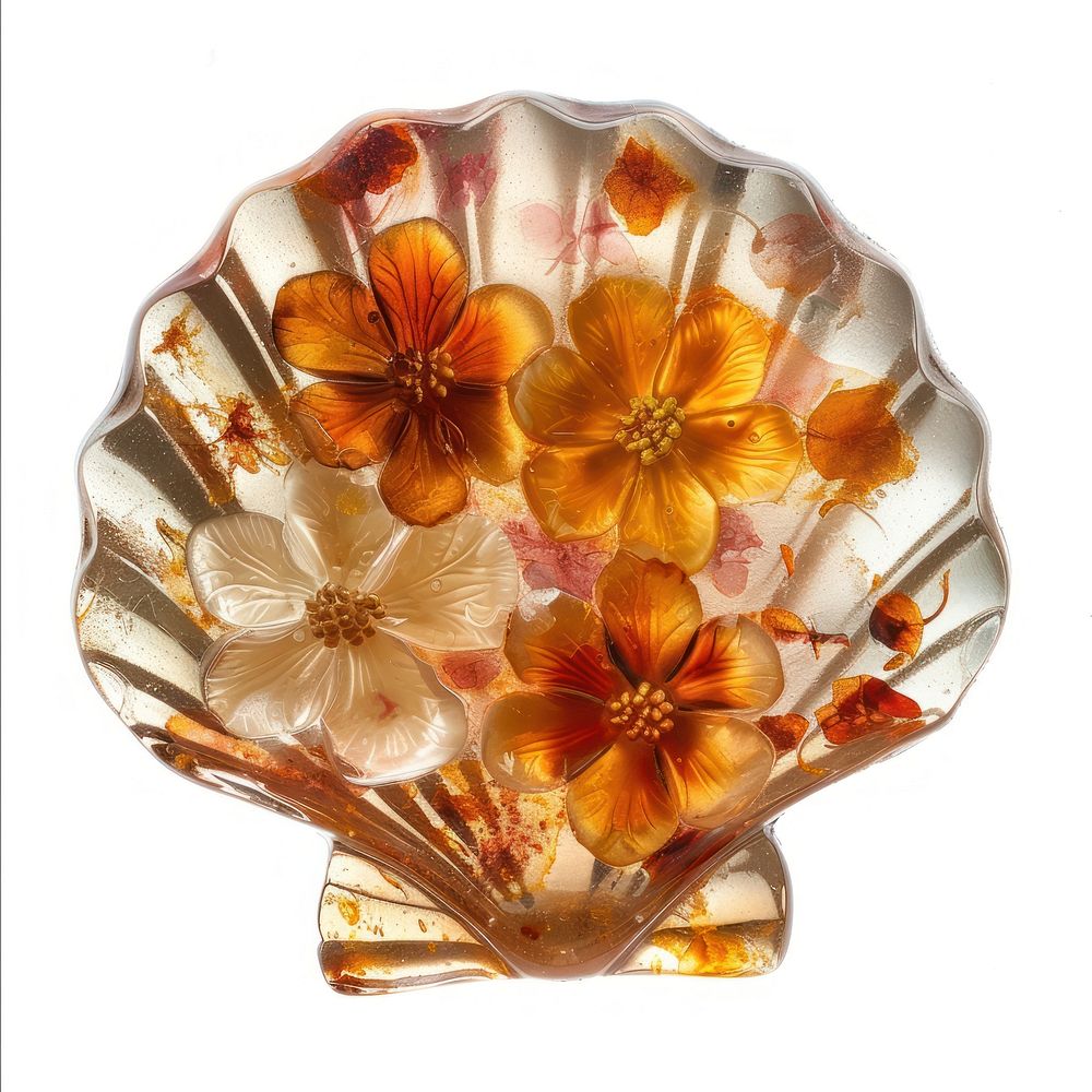 Flower resin sea shell shaped invertebrate accessories accessory.