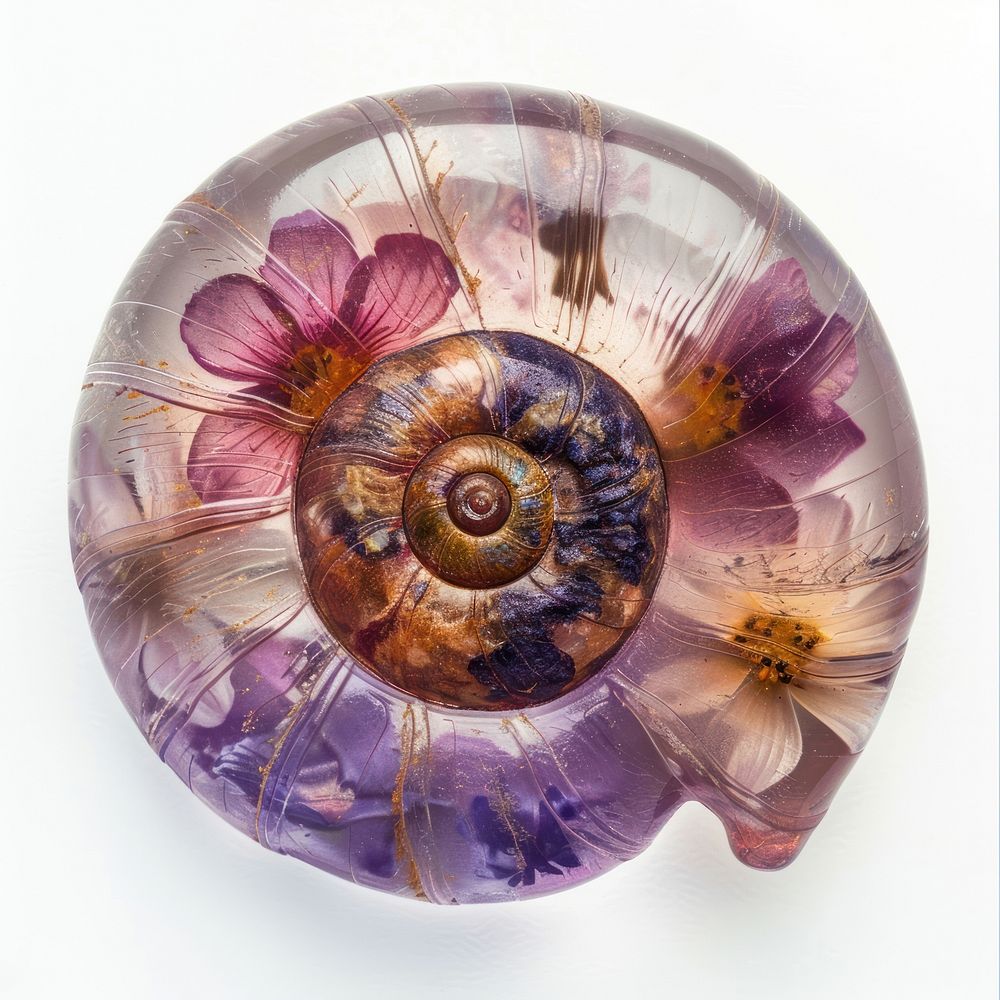 Flower resin snail shaped invertebrate accessories accessory.