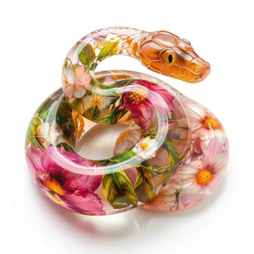 Flower resin snake shaped accessories accessory ornament.