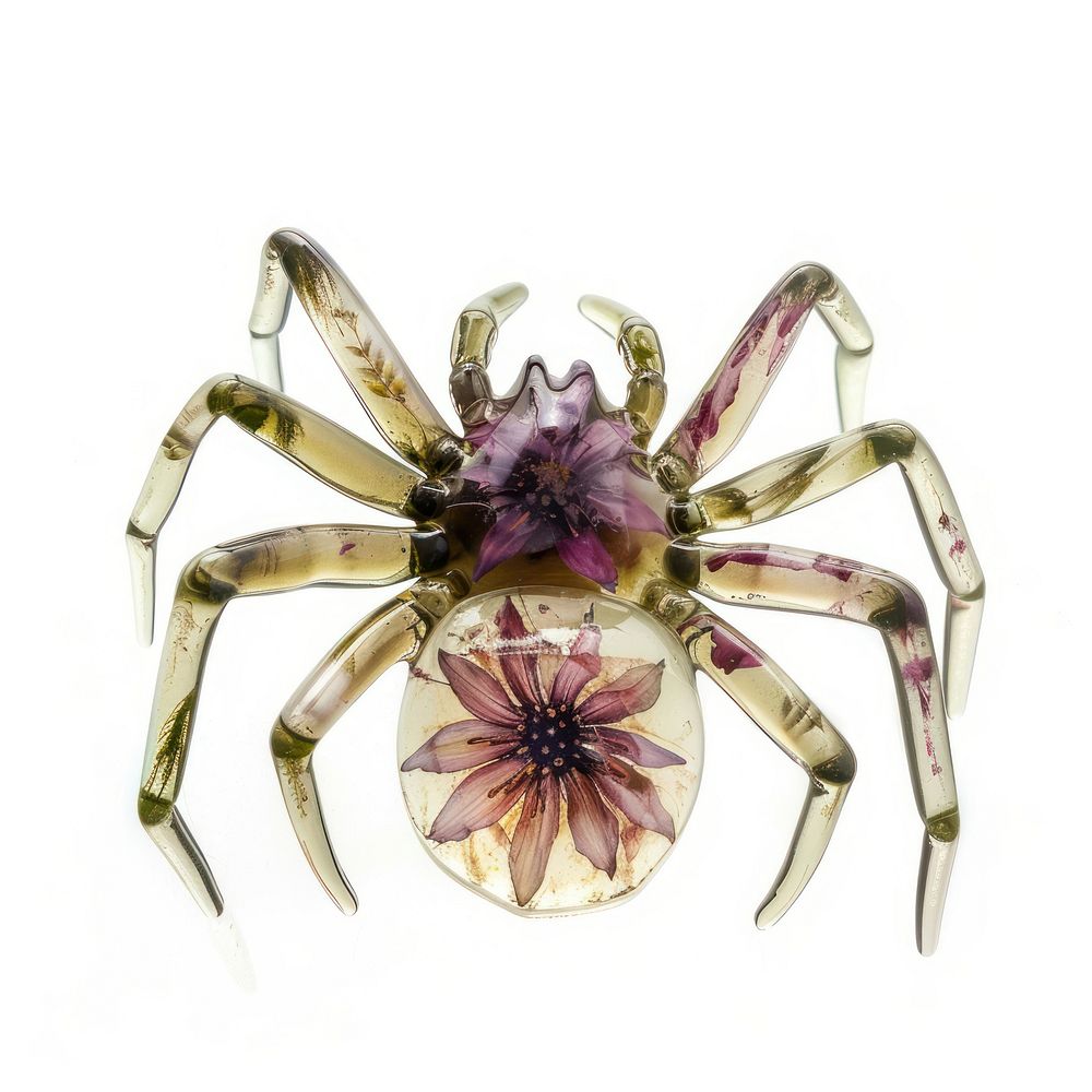 Flower resin spider shaped invertebrate accessories accessory.