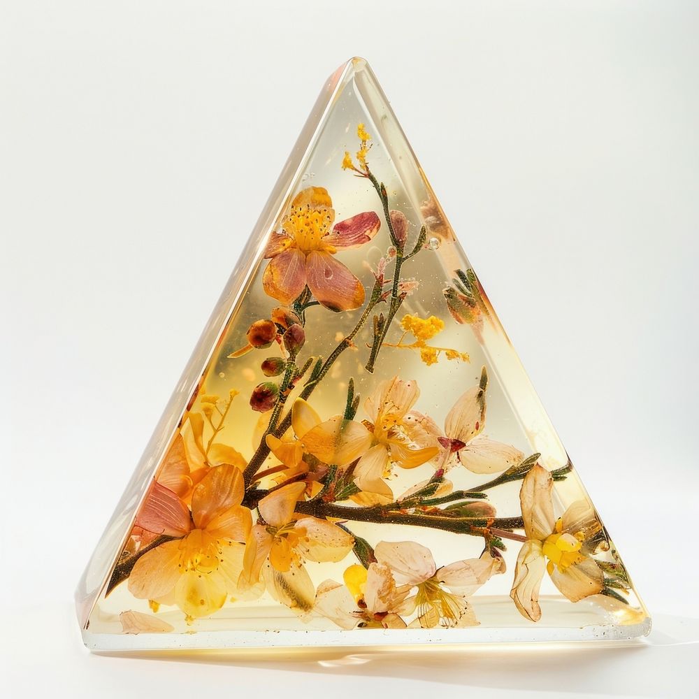 Flower resin triangle shaped accessories accessory plate.