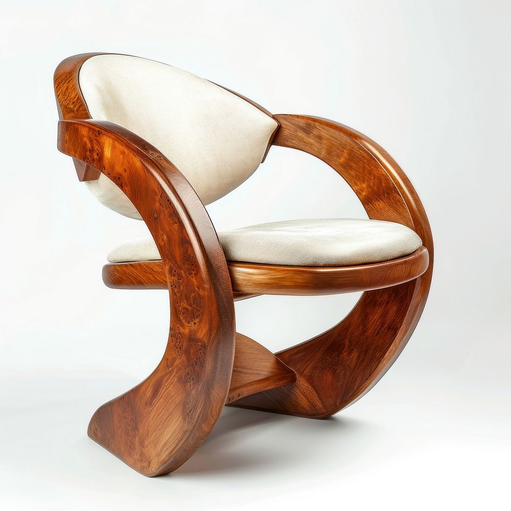 Wooden modern designer chair furniture hardwood armchair.