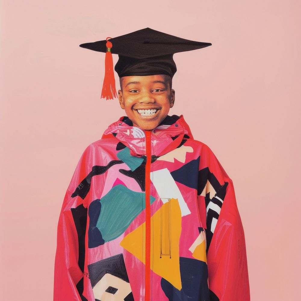 Head of smiling graduation kid portrait photo photography.