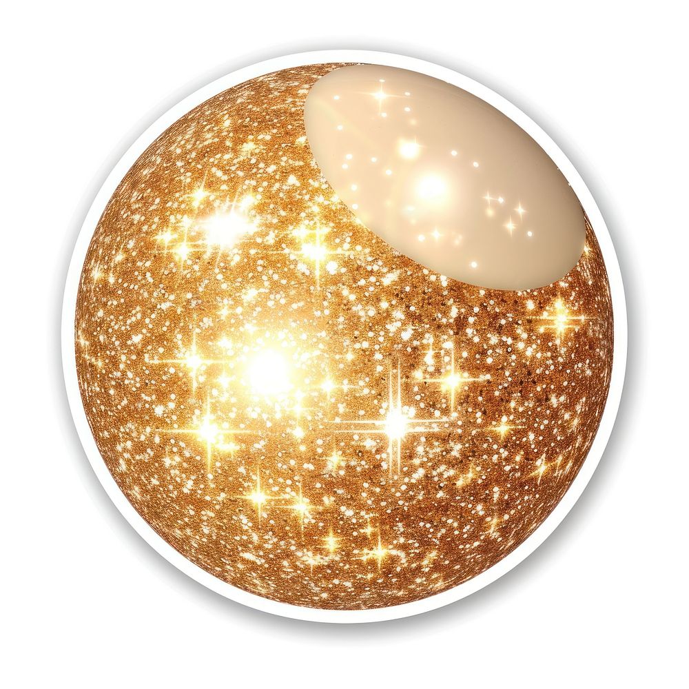 A glitter billiard ball ball flat sticker chandelier astronomy universe.
