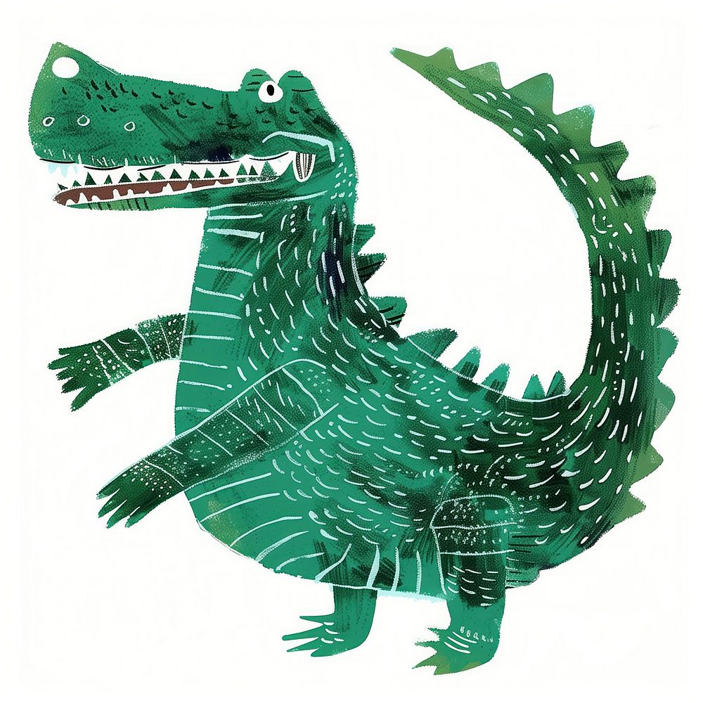 Cute alligator illustration animal dinosaur reptile.