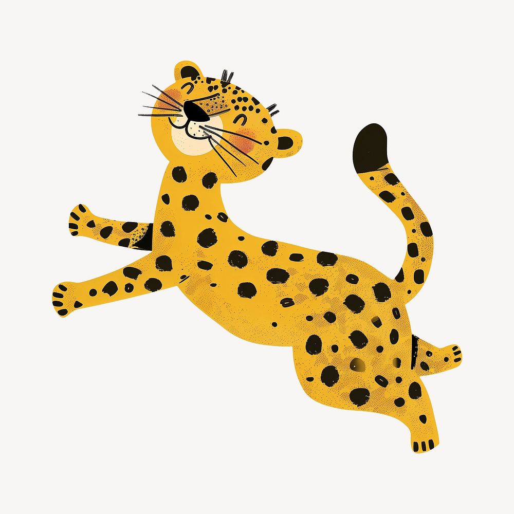 Cute cheetah safari animal digital art  illustration