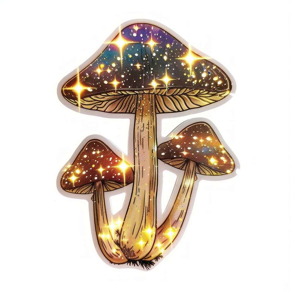 Glitter mushroom flat sticker accessories accessory symbol.