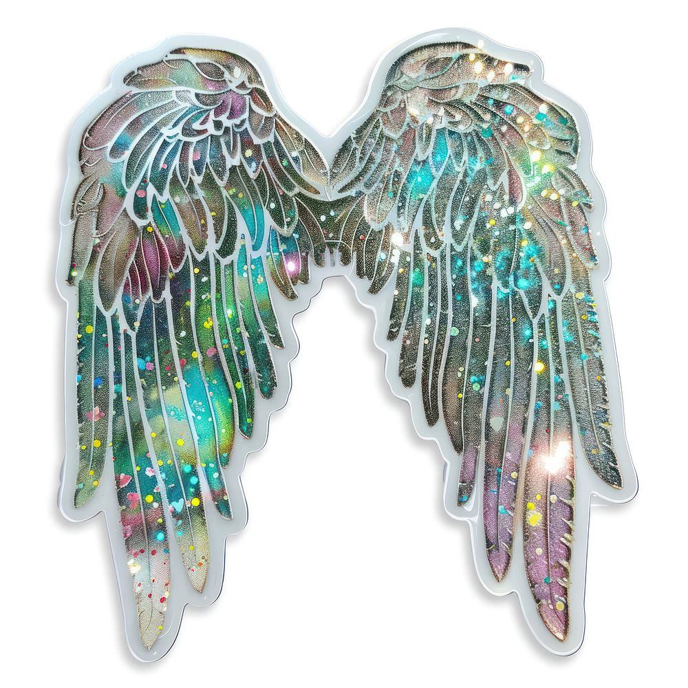 Glitter angel wing sticker accessories accessory gemstone.