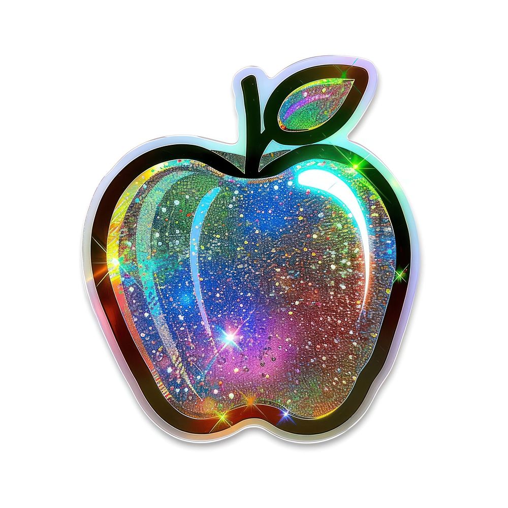 Glitter apple flat sticker accessories accessory ornament.