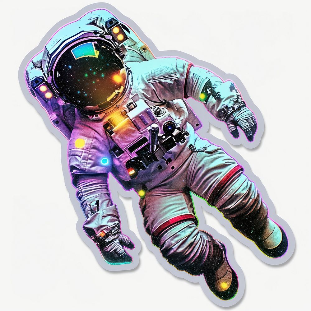 Glitter astronaut sticker astronomy universe person.