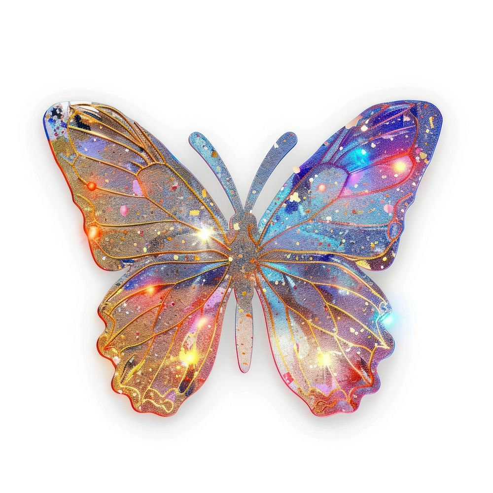 Glitter butterfly flat sticker accessories chandelier accessory.