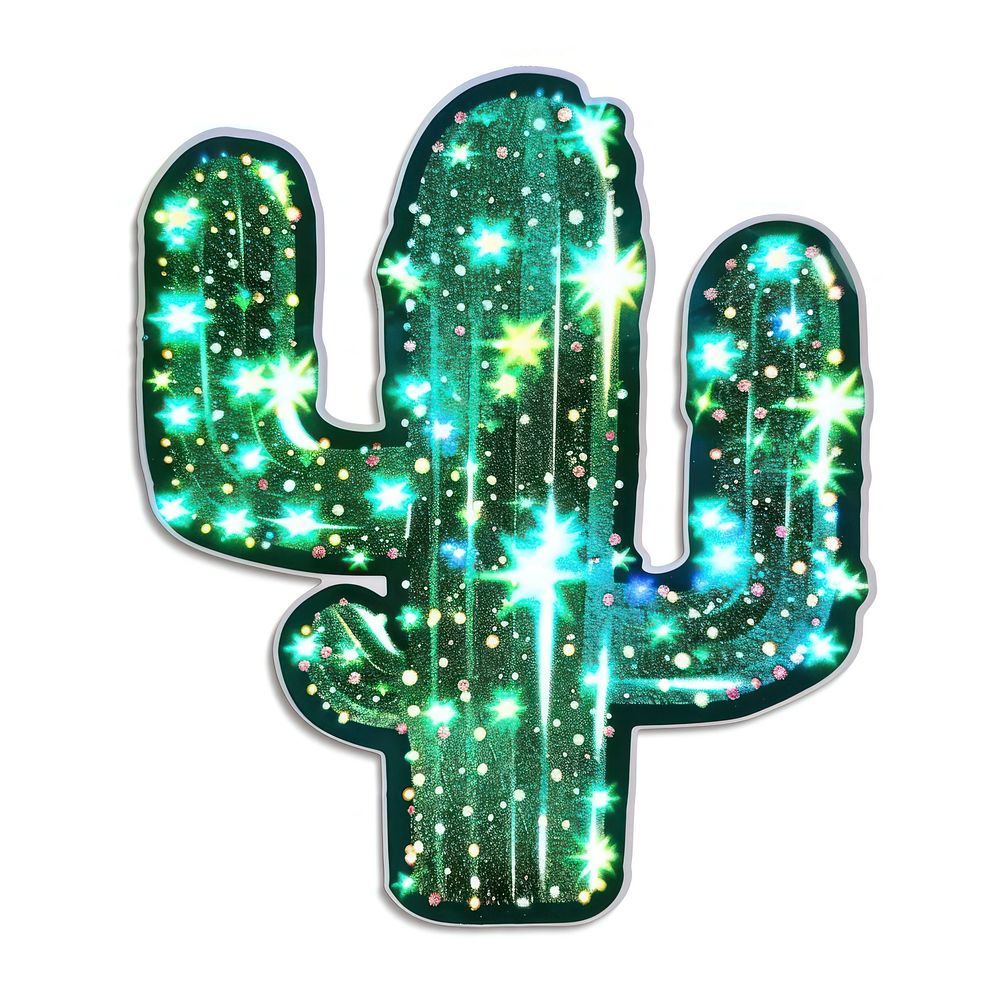 Glitter cactus flat sticker accessories accessory gemstone.