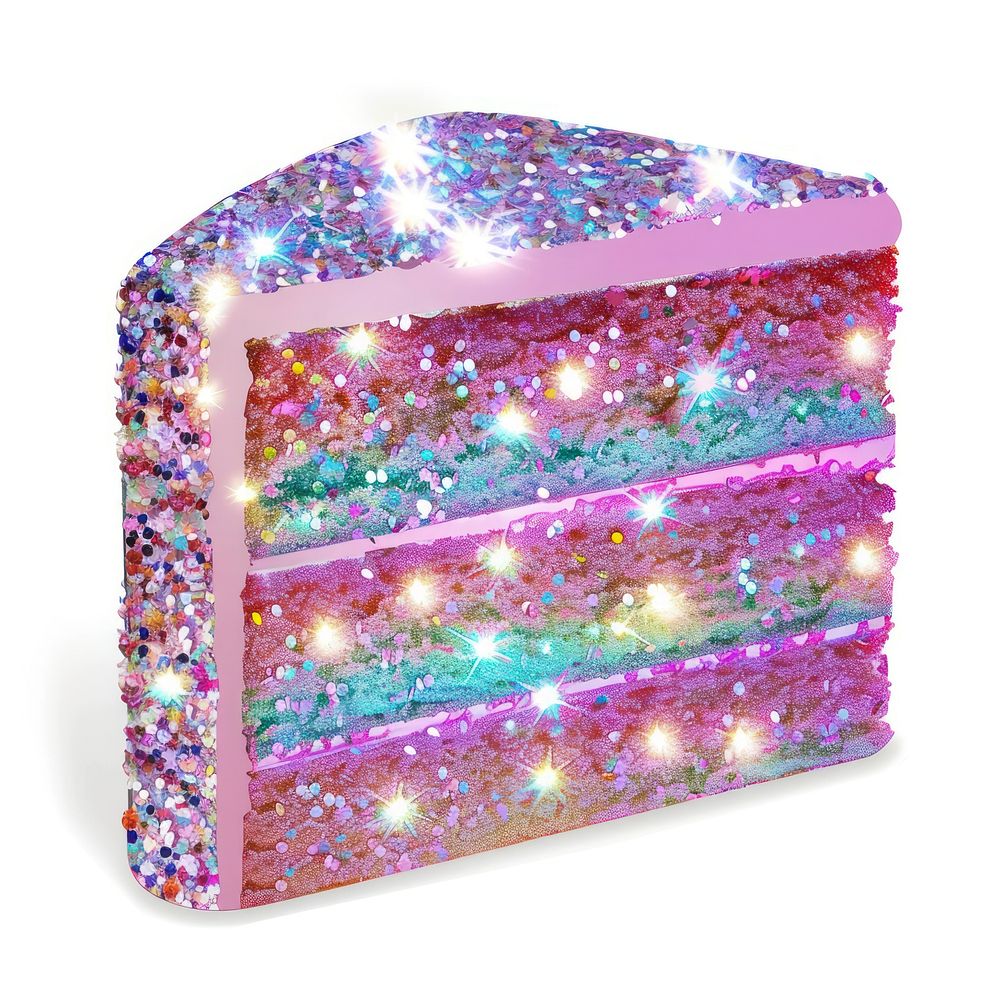 Glitter cake flat sticker.