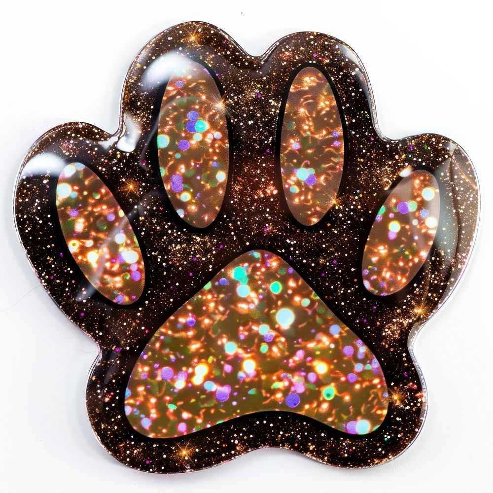 Glitter cat paw print flat sticker accessories accessory ornament.