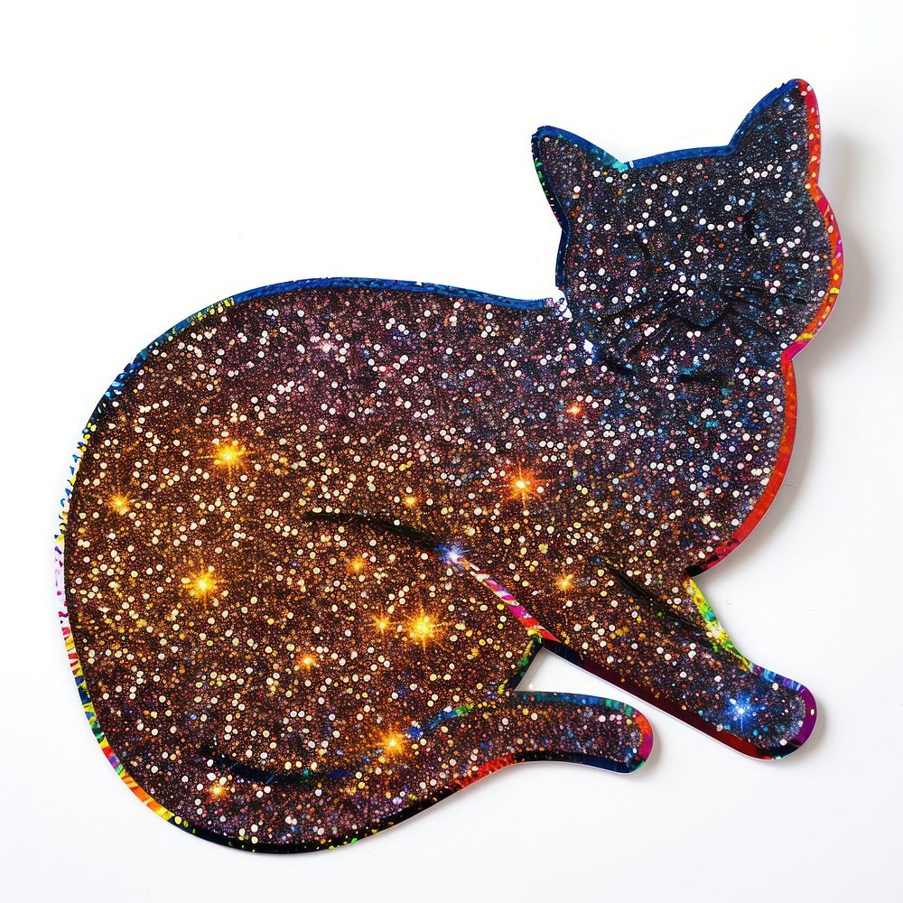 Cat shape real sticker glitter confectionery accessories.