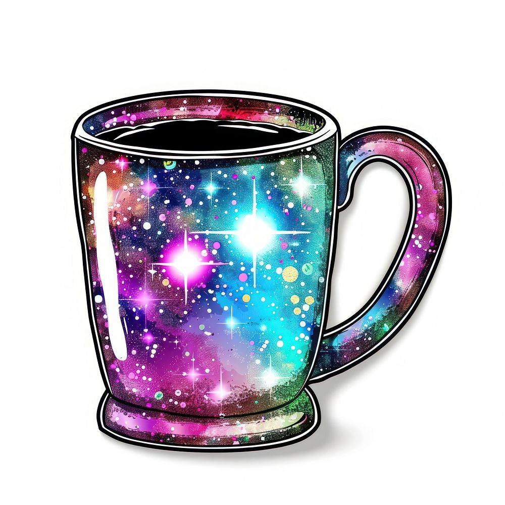 Glitter coffee mug beverage pottery glass.