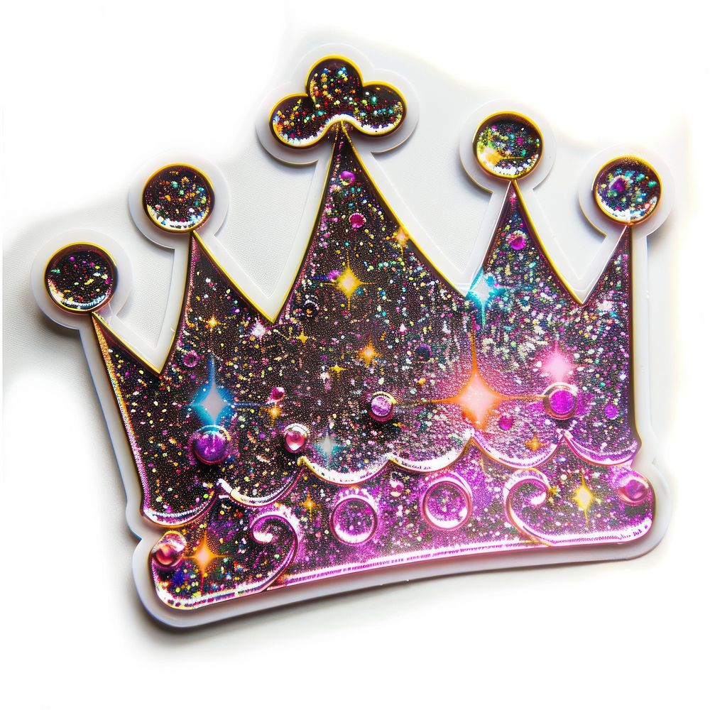 Glitter crown flat sticker accessories chandelier accessory.