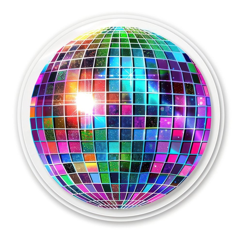 Glitter disco flat sticker photography astronomy lighting.