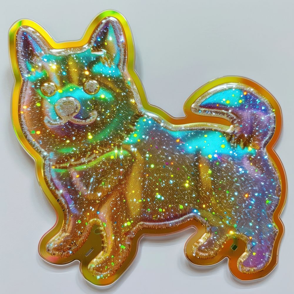 Glitter dog shape sticker confectionery accessories accessory.