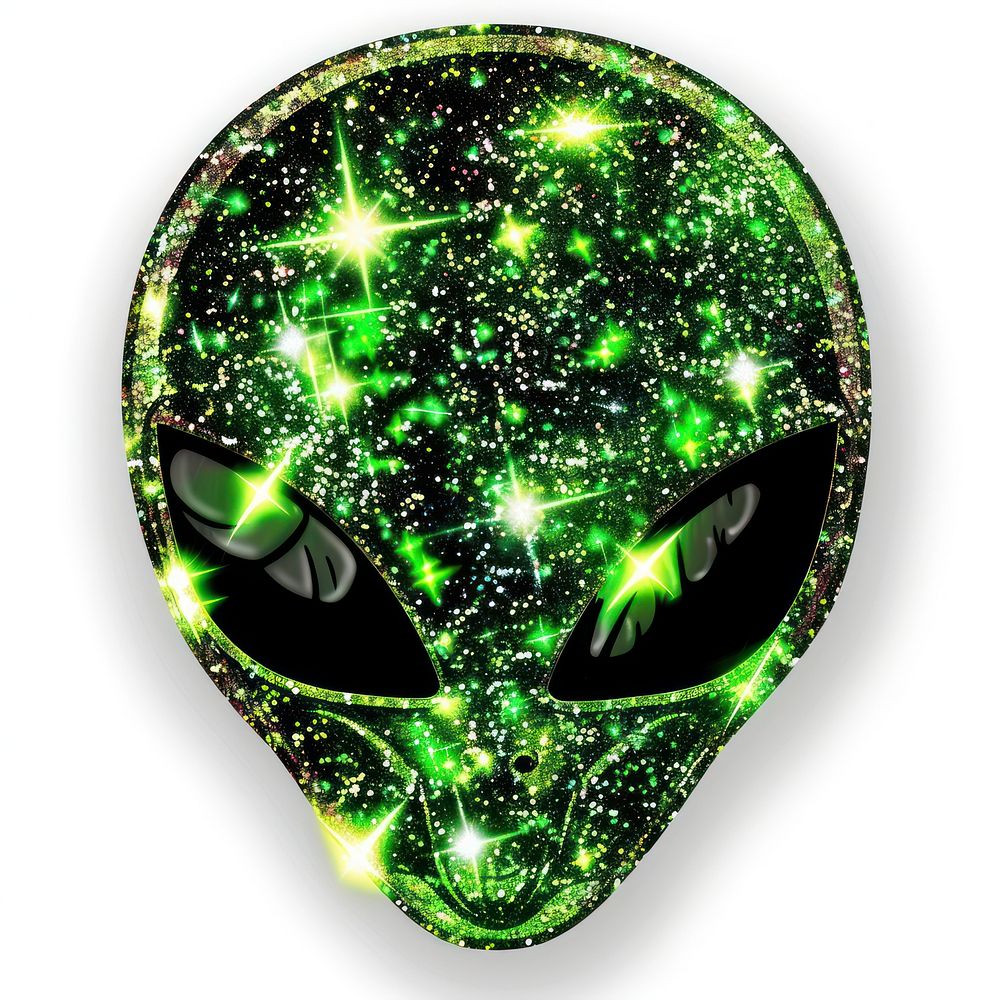 Glitter green alien face accessories accessory gemstone.