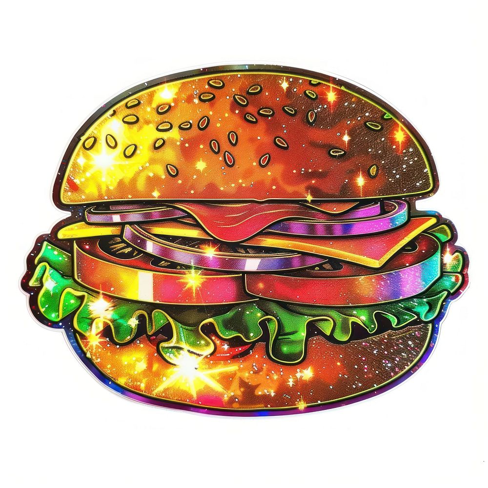 Glitter hamburger sticker accessories accessory ornament.