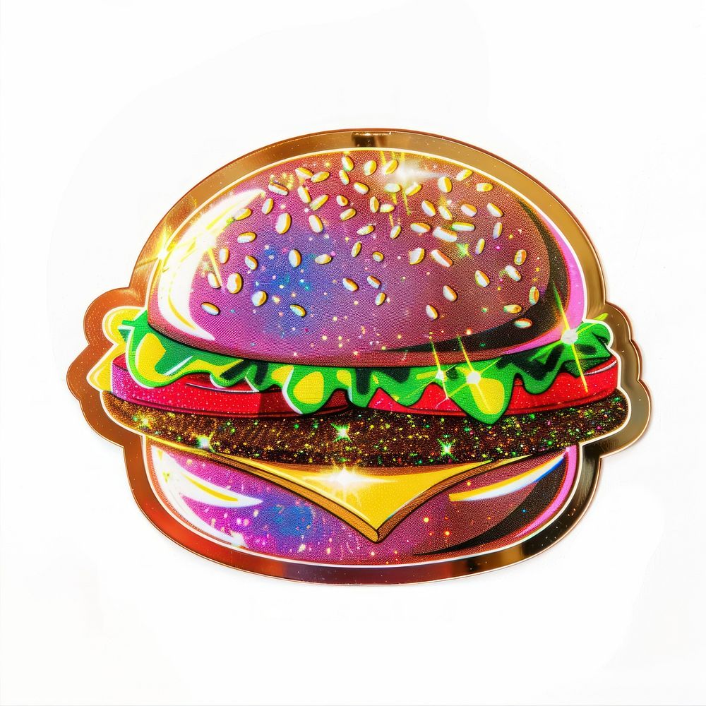 Glitter hamburger sticker accessories accessory clothing.