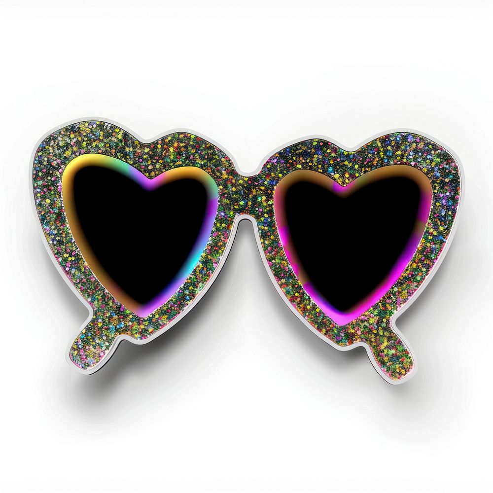 Glitter heart sunglasses sticker accessories accessory gemstone.