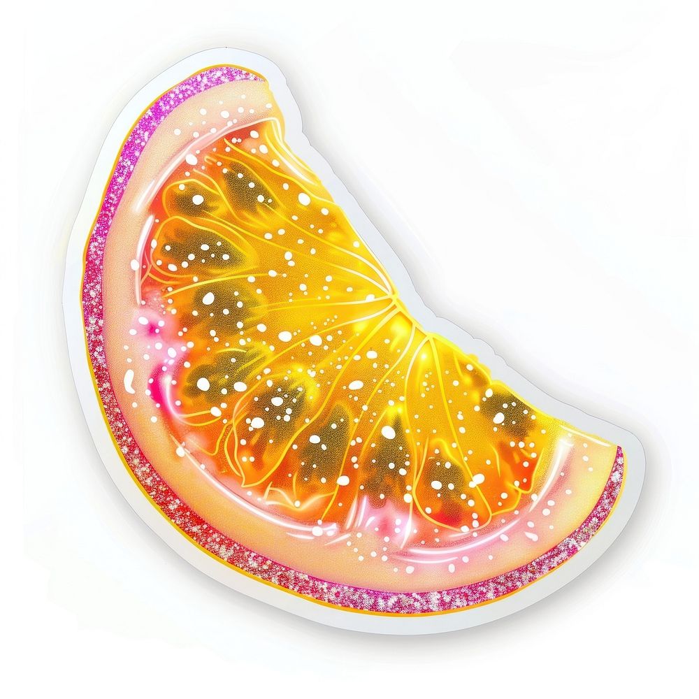 Glitter passionfruit slice flat sticker confectionery accessories accessory.