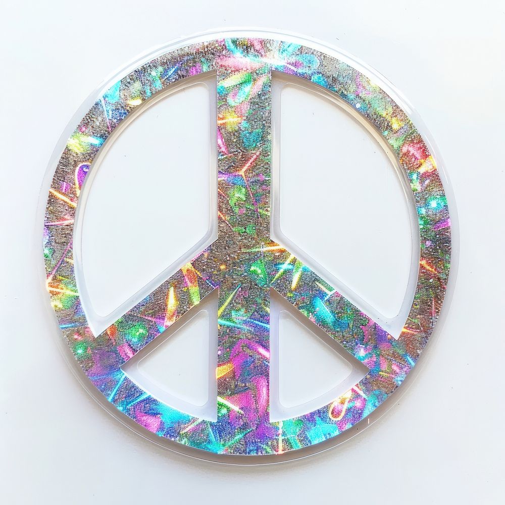 Glitter peace flat sticker accessories accessory aluminium.