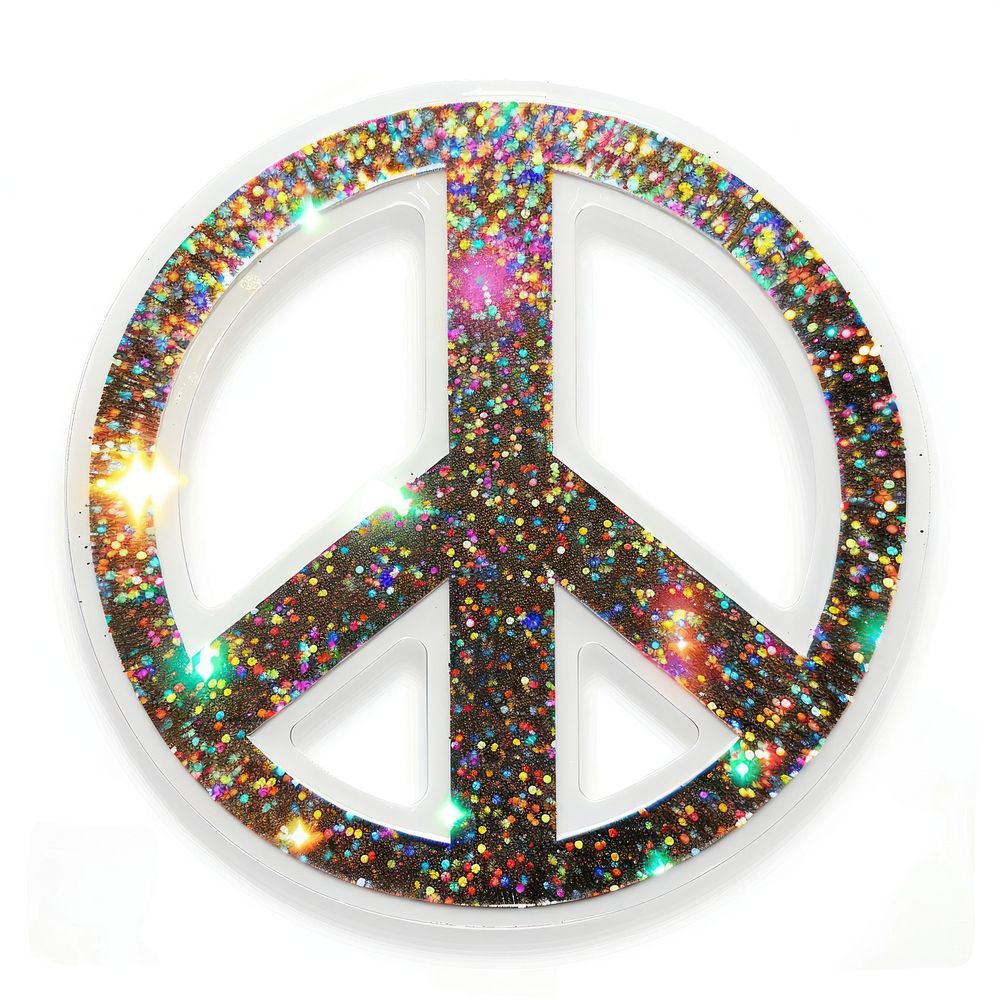 Glitter peace sign sticker accessories accessory gemstone.