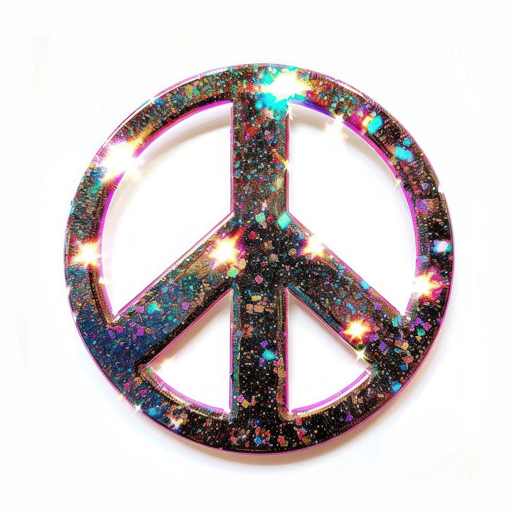Glitter peace sign sticker accessories accessory machine.