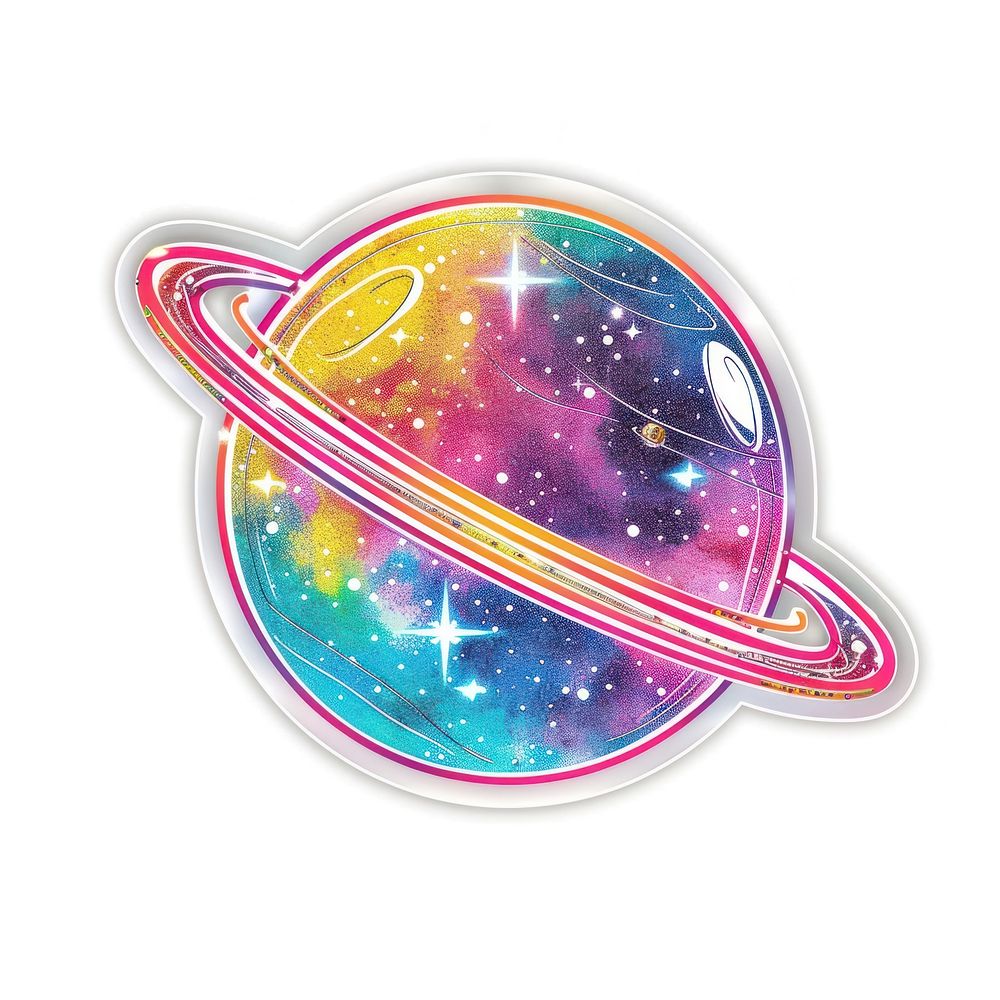 Glitter planet flat sticker accessories astronomy accessory.