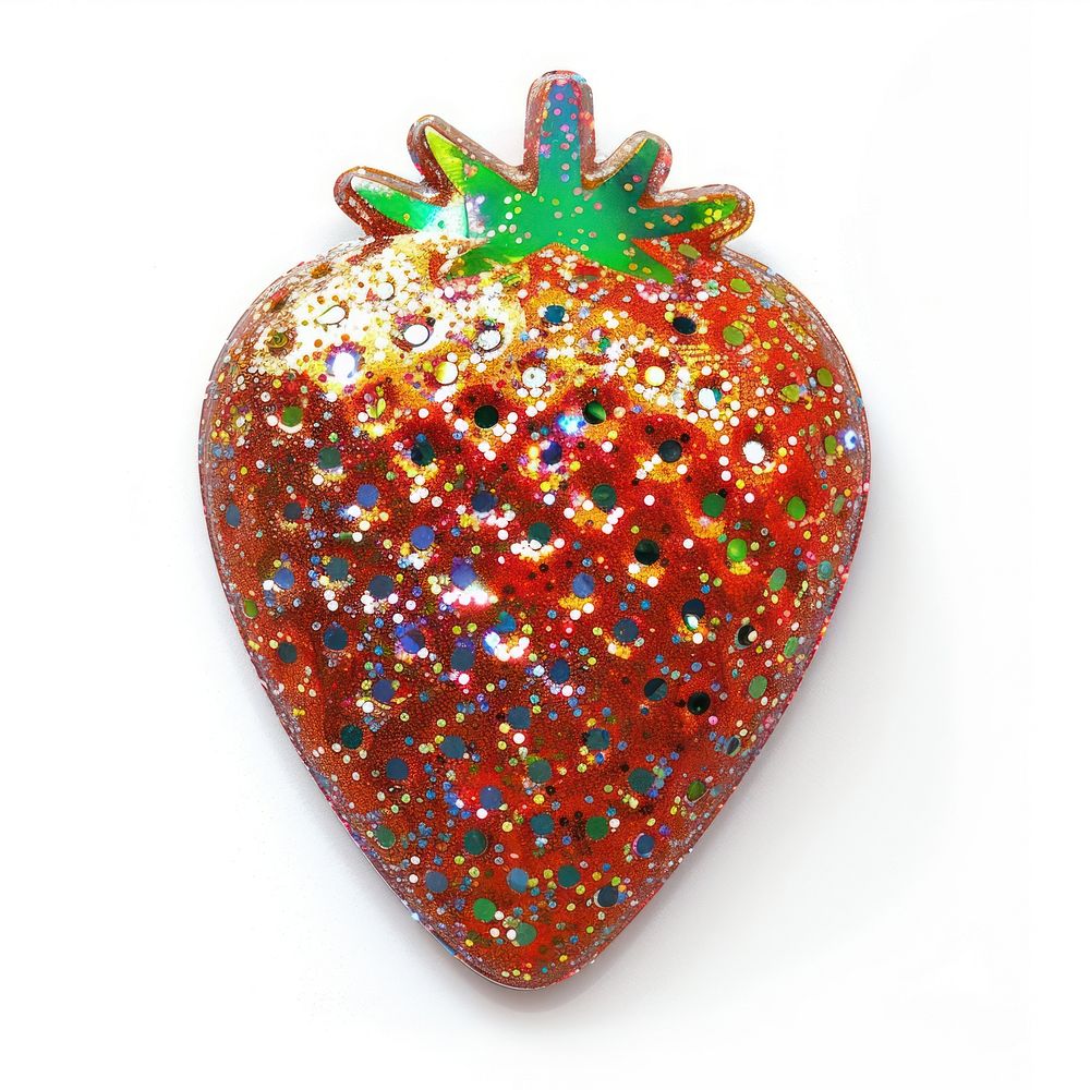 Glitter strawberry flat sticker accessories accessory gemstone.