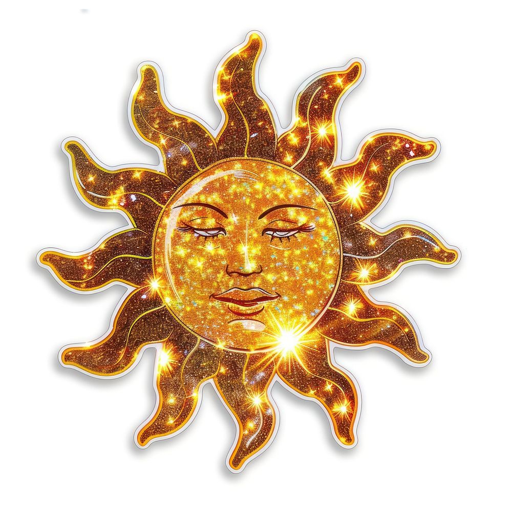 Glitter sun flat sticker accessories accessory jewelry.