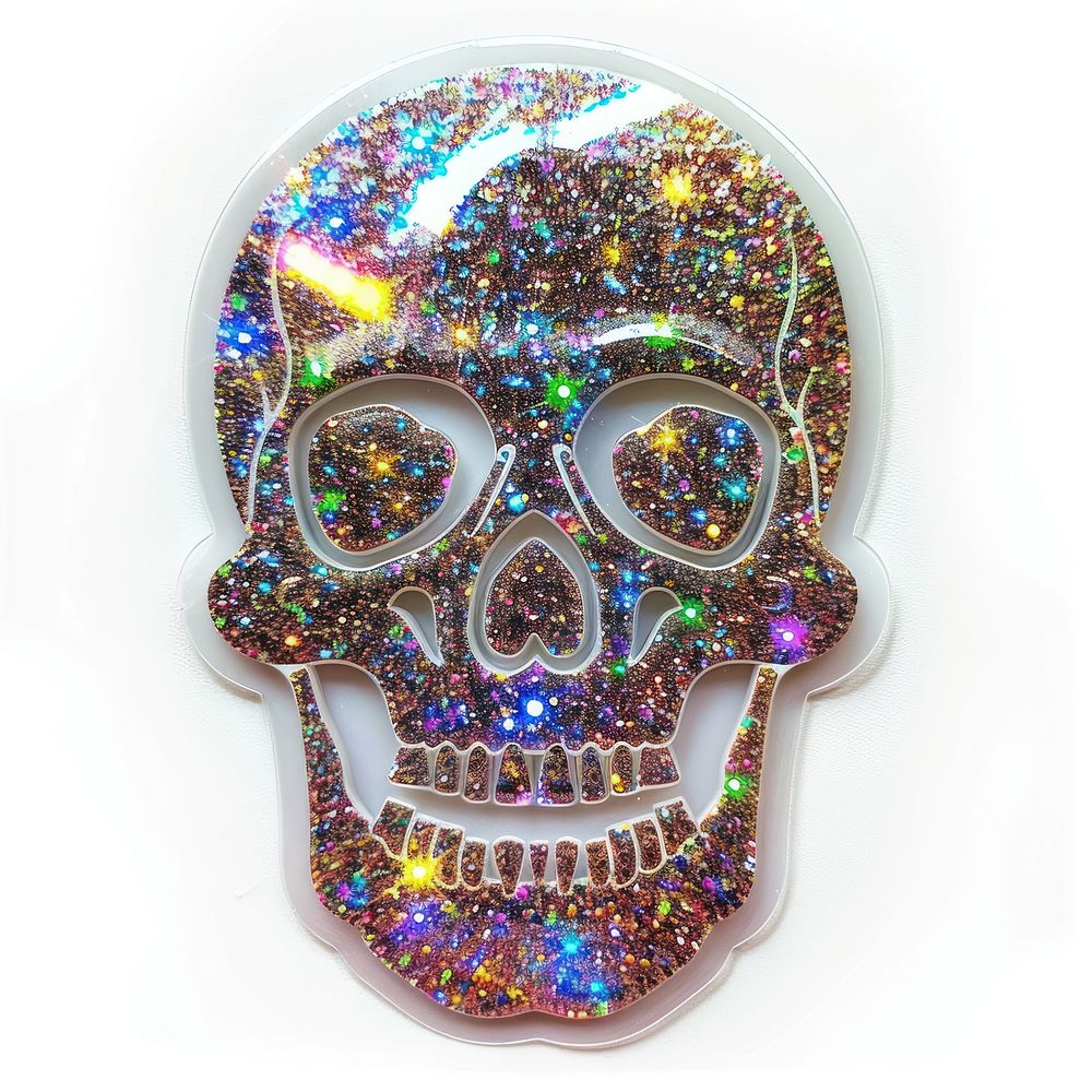 Glitter skull flat sticker accessories accessory jewelry.